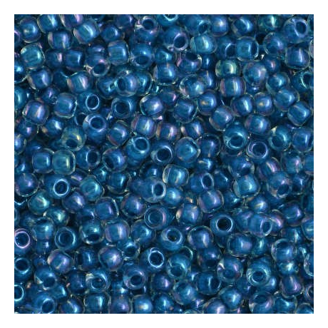 TOHO Round 11/0  N. 1017 Inside-Color Luster Crystal/Capri Blue Lined