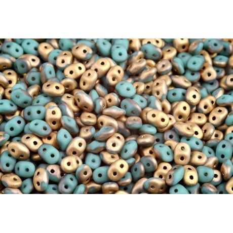 MATUBO SUPERDUO  N. 375 TURQUOISE GREEN FOOL'S GOLD