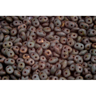 MATUBO SUPERDUO  N. 491 TURQUOISE GREEN SENEGAL BROWN-PURPLE MAT