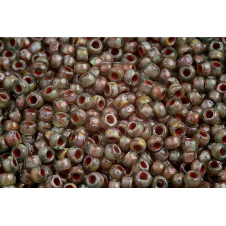 MATUBO ROUND 7/0  N. 114 AQUAMARINE TRAVERTIN DARK