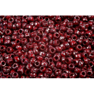 MATUBO ROUND 7/0  N. 122 OPAQUE CORAL RED PICASSO