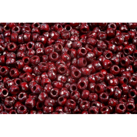 MATUBO ROUND 7/0  N. 122 OPAQUE CORAL RED PICASSO