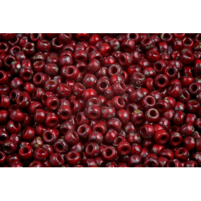 MATUBO ROUND 7/0  N. 123 OPAQUE CORAL RED TRAVERTIN DARK