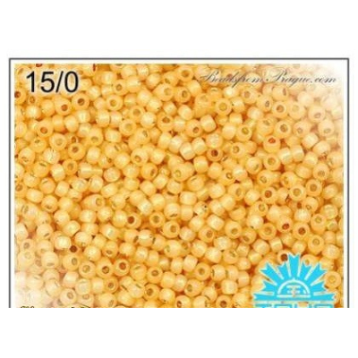 TOHO Round 15/0  N. 502 Silver-lined Milky Lt Topaz