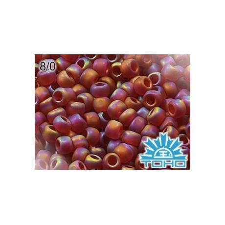 TOHO Round 8/0  N. 181 Trans-Rainbow-Frosted Siam Rub