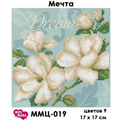 Plátno pro vyšívaní korálky - Dream - č. 108 17 x 17 cm