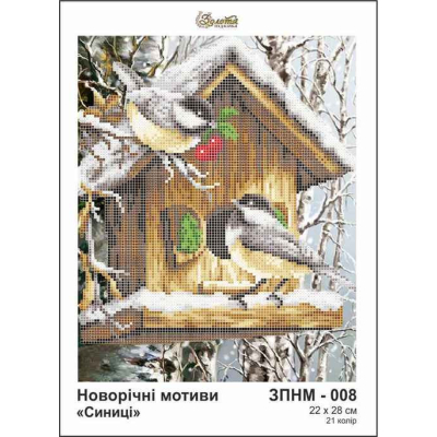 Plátno pro vyšívaní korálky - Ptáci u budky - č. 138 22 x...