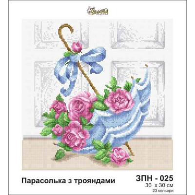 Plátno pro vyšívaní korálky - Deštník s růžemi - č. 165...