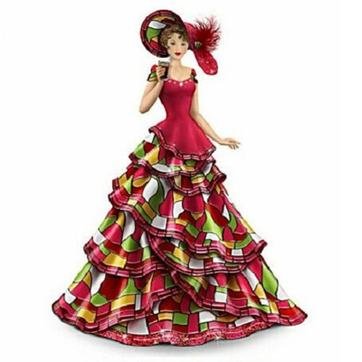 Diamantové malování - Dáma v červeném - č. 24 40 x 40 cm