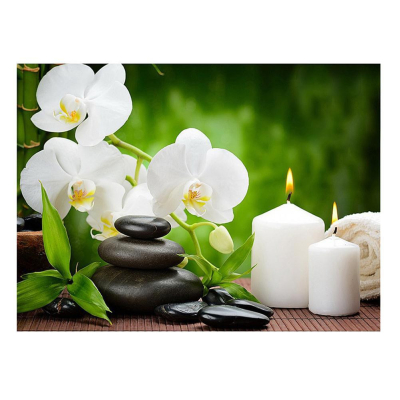 Diamantové malování - Svíčky a květiny - č. 31 40 x 30 cm