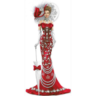 Diamantové malování - Dáma v červených šatech - č. 37 30...