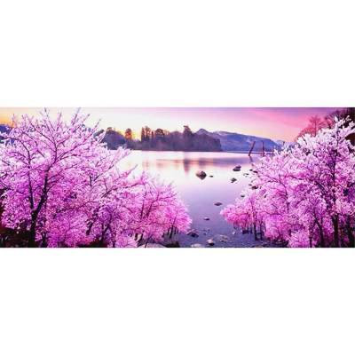 Diamantové malování - Růžové jezero - č. 66 100 x 50 cm