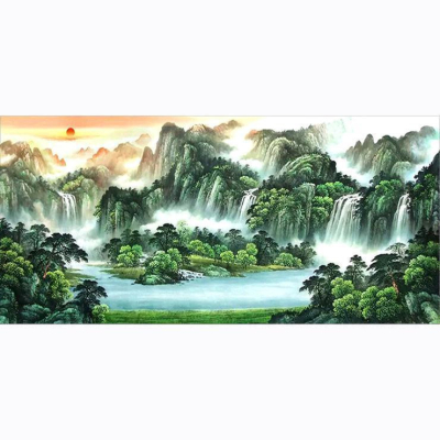 Diamantové malování - Krajina s vodopádem - č. 80 100 x...