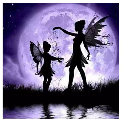 Diamantové malování - Víly v úplňku - č. 89 30 x 30 cm