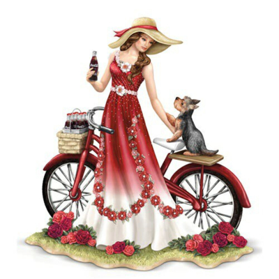 Diamantové malování - Dívka s kolem - č. 105 40 x 40 cm