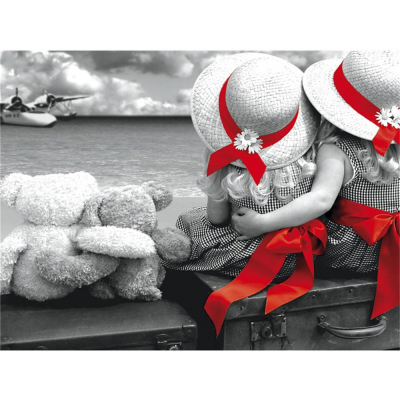 Diamantové malování - Děti a medvídci - č. 128 30 x 40 cm