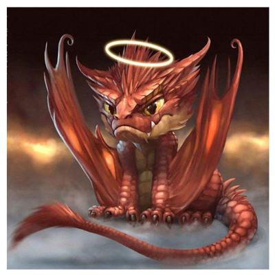 Diamantové malování - Dráček - č. 136 30 x 30 cm