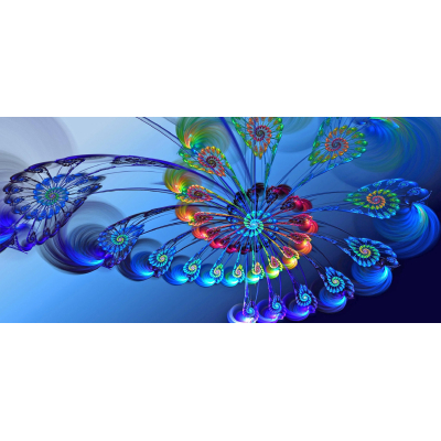 Diamantové malování - Abstraktní pírka - č. 171 40 x 80 cm