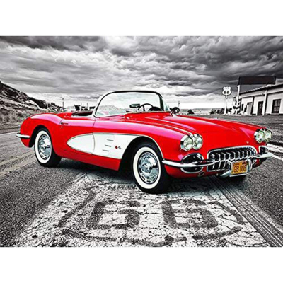 Diamantové malování - Červené auto - č. 175 30 x 40 cm