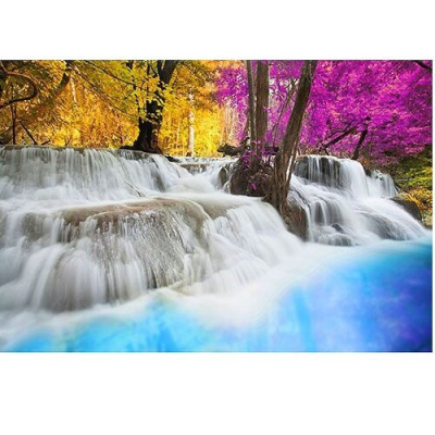 Diamantové malování - Vodopád a barevné stromy - č. 192...