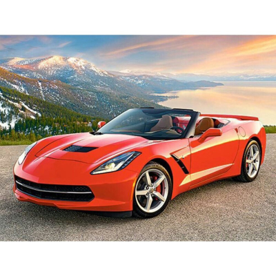 Diamantové malování - Červený kabriolet - č. 194 30 x 40 cm