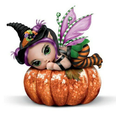 Diamantové malování - Víla na dýni - č. 202 40x40 cm