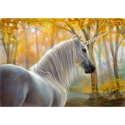 Diamantové malování - Bílý jednorozeč - č. 247 40x30 cm