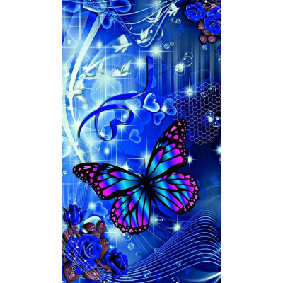 Diamantové malování - Motýl se srdíčky - č. 255 40x80 cm