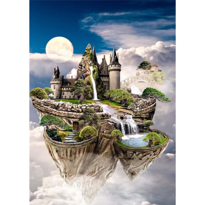 Diamantové malování - Hrad v oblacích - č. 256 40x30 cm