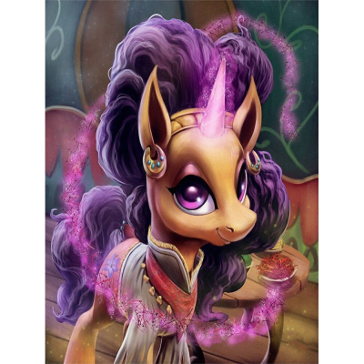 Diamantové malování - Fialový jednorožec - č. 259 30x40 cm