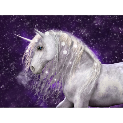 Diamantové malování - Jednorožec s vločkami - č. 277...