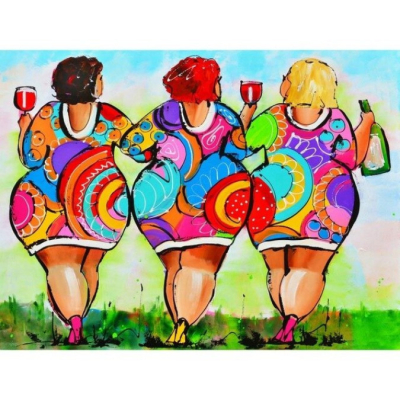 Diamantové malování -Ženy s vínem - č. 292 30x40 cm