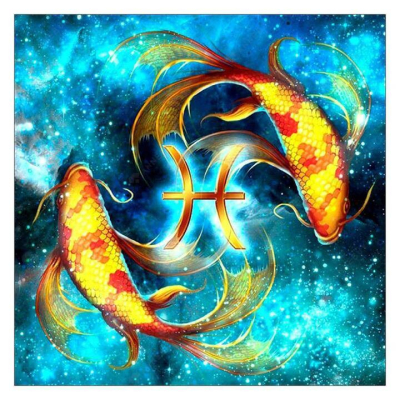 Diamantové malování - Znamení Ryby - č. 297 30x30 cm