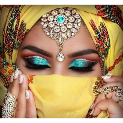 Diamantové malování - Indická žena - č. 325 40x40 cm