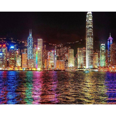 Diamantové malování - Noční mrakodrapy - č. 342 40x50 cm