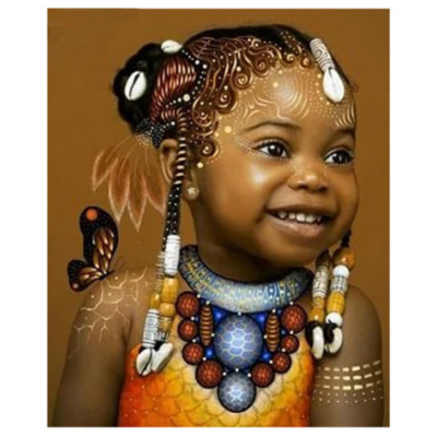 Diamantové malování - Africké dítě - č. 380 30x40 cm