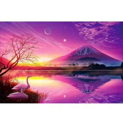 Diamantové malování - Sopka nad jezerem - č. 399 40x50 cm