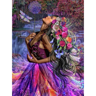 Diamantové malování - Květinová víla - č. 419 50x70 cm