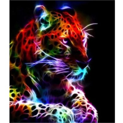 Diamantové malování - Duhový leopard - č. 423 60x80 cm