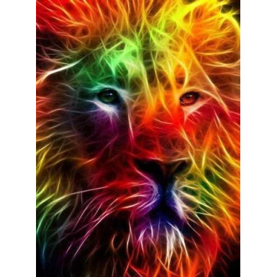 Diamantové malování - Duhový lev - č. 424 60x80 cm