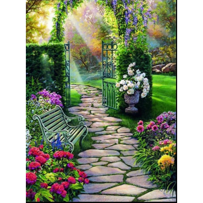 Diamantové malování - Cesta v krasné zahradě - č. 435...