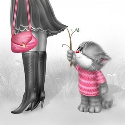 Diamantové malování - Zlobivá kočička - č. 465 30x30 cm