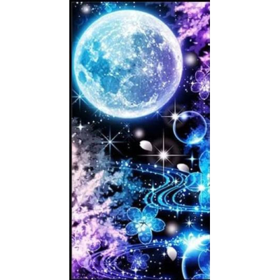 Diamantové malování - Abstraktní úplněk - č. 484 65x85 cm