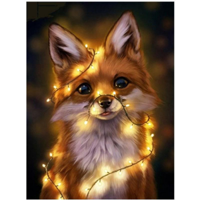 Diamantové malování - Liška se světýlkama - č. 537 40x60 cm