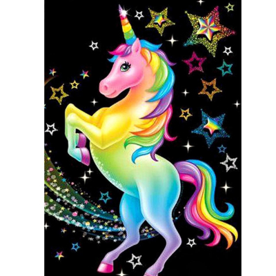 Diamantové malování - Duhový jednorožec - č. 551 30x40 cm