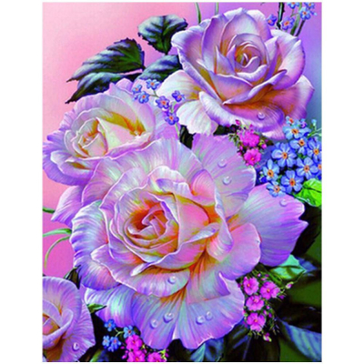 Diamantové malování - Fialové růže - č. 559 40x60 cm