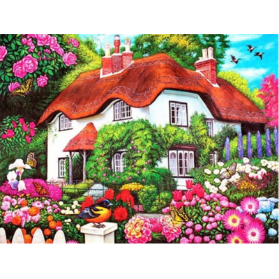 Diamantové malování - Víla v rozkvetlé zahradč - č. 564...