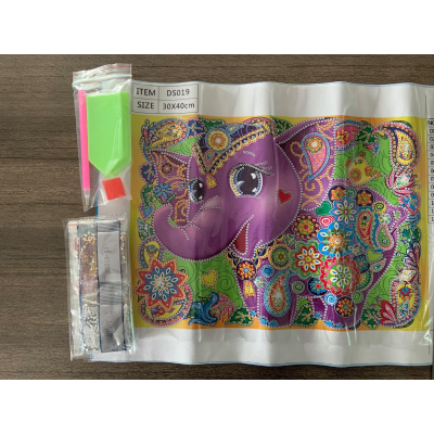 Diamantové malování - Slon - č. DS019 30x40 cm