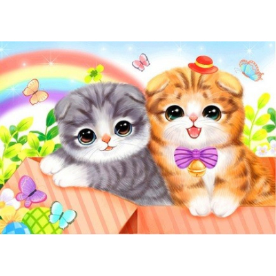 Diamantové malování - Malovaná koťata - č. 573 30x40 cm