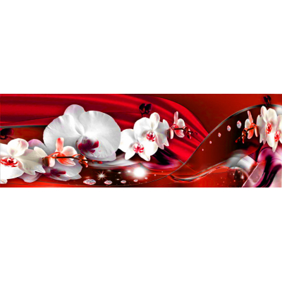 Diamantové malování - Orchidej v červené - č. 613 120x40 cm